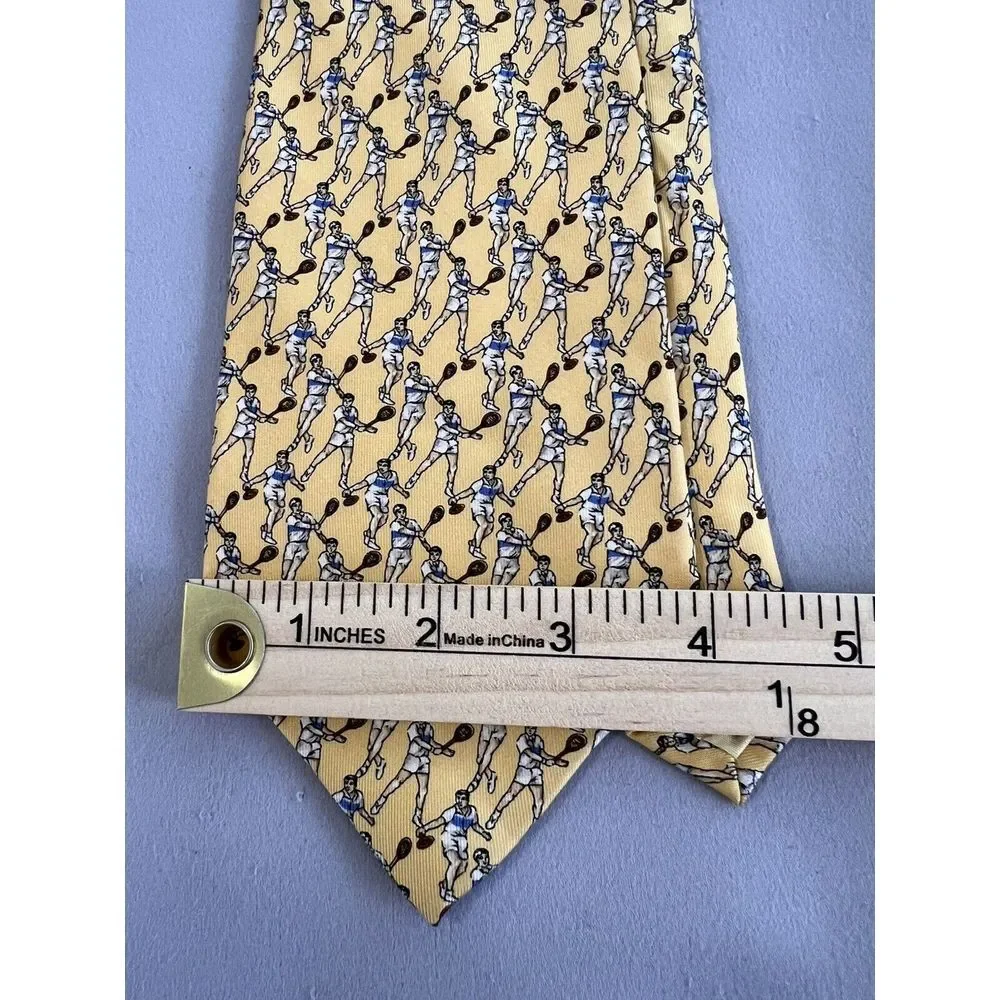 Vintage POLO Ralph Lauren 100% Silk Men's Tie Tennis Made by‎ Hand USA